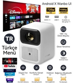 Resim wanbo Dali 1 Android 9.0 Taşınabilir Projeksiyon Cihazı 350 ANSI Lumens Home Theatre Auto-focus 720p 