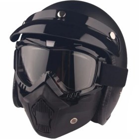 Resim Tex 710 Jet Kask Maskesi Yerli Üretim Siyah Renkli Motor Aksesuarı Güvenlik ve Konfor İçin 