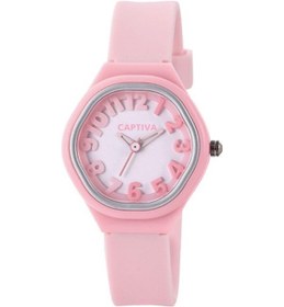 Resim Captiva 30 Mt Suya Dayanıklı Analog Silikon Kordonlu Çoçuk Kol Saati Cp.yn.25.26 Beyaz - Pembe 