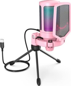 Resim Ampligame A6V Yayıncı Oyuncu Podcast Youtuber Rgb Usb Mikrofon 
