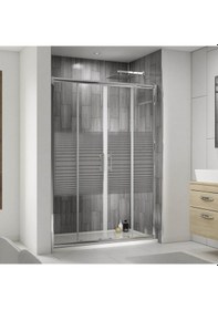 Resim Blackline İki Duvar Arası Duvardan Duvara 5Mm Temperli Cam Duşakabin H:190 150 x 159 CM 