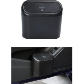 Resim Mega Oto Market Oto Araba Çöp Kutusu Kapaklı Organizer Çöp Kovası Siyah 