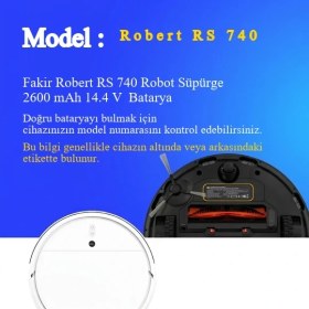 Resim Ümit Maker Fakir Robert RS 740 Robot Süpürge 2600 mAh 14.4 V Batarya - Orjinal Uyumlu Uzun Ömürlü, Yüksek Performans Pil 