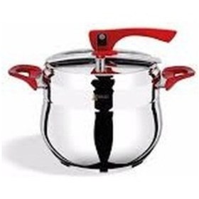 Resim Vivaldi Orkide Klasik Düdüklü Tencere 13 L Gümüş - Kırmızı 