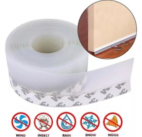 Resim 10 Metre Kapı ve Pencere Bandı, Kendinden Yapışkanlı, Şeffaf Kapı ve Pvc Pencere Fitili, Duşakabin, Cam, Rüzgar Contası, Böcek, Toz, Ses Yalıtımı, 35 mm Soğuk Geçirmez Silikon Şerit İSO9001 