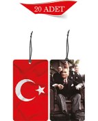 Resim 1001MODEL Türk Bayrağı ve Atatürk Tasarımlı 20'li Oto Kokusu ve Oto Aksesuarı 