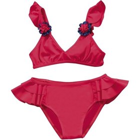 Resim Endeep Kız Çocuk Kırmızı Aksesuar Detaylı Volanlı Bikini Takımı-kırmızı Kırmızı 