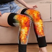 Resim Sıcaklık ve rahatlık için 1 çift unisex moxa diz pedi - çift taraflı masaj noktaları, polyester lif, yaşlılar ve klima olan odalar için uygundur. 