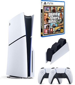 Resim Sony Playstation 5 Slim CD Edition - 2. Dualsense Ps5 Kol - Şarj İstasyonu - GTA 5 Oyun Konsolu (İthalatçı Garantili) 