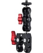 Resim Neevoyu Metal Süper Klips İle Kollu Tutucu - 1/4" Ve 3/8" Vida Bağlantısı - Monitör, Fotoğraf Işığı İçin Uygun - 13-30mm Çap Aralığı 