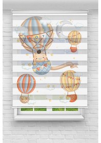 Resim Perdecizade Enxboy Uçan Balon Dijital Baskılı Zebra Perde-cocuk Odası-stor Perde Pz-951 Renkli 