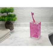 Resim Kumaş Desenli Pembe Diş Fırçalık 
