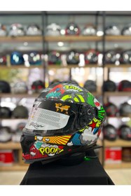 Resim Sway Sw 865 Boom Black Colourful Full Face Güneş Vizörlü Kask 