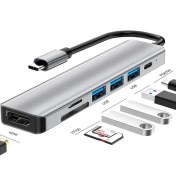 Resim Daytona HC-13 Type-C To 3*usb 3.0 4K Ultra Hd HDMI Sd Tf Kart Girişli 6ın1 Çevirici Hub Adaptör 