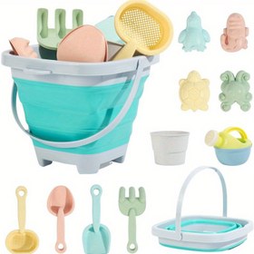 Resim Taşınabilir Eğlenceli Plaj Kova Seti, Kürek ve Kalıplarla - Dayanıklı Plastik Kum Oyuncakları, Renkli ve Eğlenceli Tasarım, Plaj ve Oyun Alanı Kullanımı İçin İdeal, Oyun Alanı Aksesuarları|Eğlenceli Tasarım|Dayanıklı Plastik 