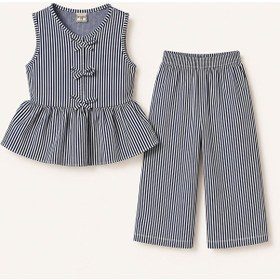 Resim My Kids Wear Kız Çocuk Bella Fiyonk Detaylı Alt Üst Takım 12799 Lacivert 