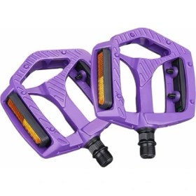 Resim ForteGT Xbyc 1809 Bilyalı Bisiklet Pedalı Mtb Alüminyum Alaşımlı Reflektörlü Pedal Mor Renk 