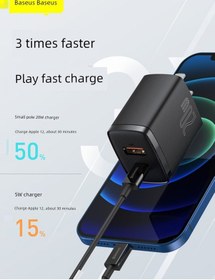 Resim 20w Pd Çift Port Usb-c Hızlı Şarj Aleti - Siyah Um34381-1 Yurt Dışından 