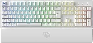 Resim Pusat Rapid Ultra Tam Boyutlu Monster Tactile Red Switch 80 M Tıklama Kablolu Mekanik RGB Oyuncu Klavyesi (Beyaz) 