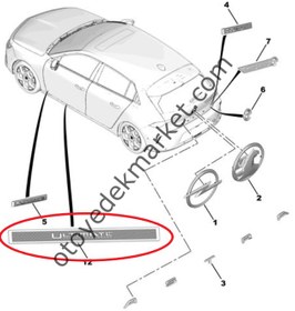 Resim Opel Astra (2022-2024) Marşpiyel Eşik Çıtası (Orijinal) 