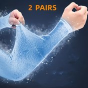 Resim 2 Adet Soğutma Kol Koruyucu, Üniseks Polyester Örgü Kumaş, UV Koruma, Güneş Koruması, El Yıkamalı, Çekme Tasarımı, Spor, Koşu, Olta, Bisiklet, Kayak için 