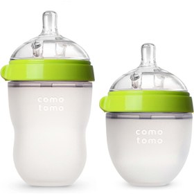 Resim Comotomo Silikon Biberon 150ml + 250ml - Yeşil 