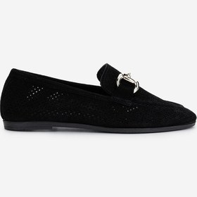 Resim Valmenti Kadın Hakiki Deri Siyah Süet Loafer Ayakkabı 1062 1003 Bn Ayk Y25 Sıyah Suet SIYAH SUET 