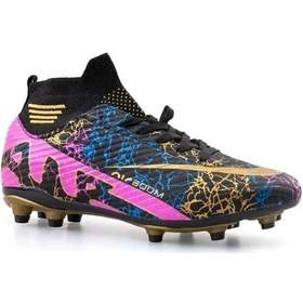 Resim Garantili Bilekli Çoraplı Krampon Halı Saha 40-41-42-43-44 Numara Siyah 