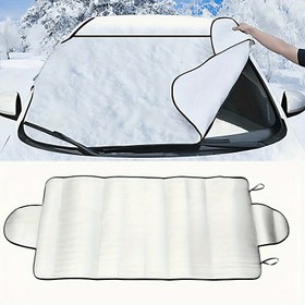 Resim 1 adet Kış Araba Ön Cam Kapağı - Kar Buz Siperi, Toz Koruyucu ve Isı Güneş Matı, Kolay Kurulum, Çoğu Araç İçin Uygun, Beyaz, Araç Kış Koruma, Araç Aksesuarı, Şık Araç Aksesuarı, Esnek Malzeme 