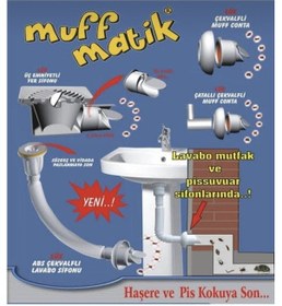 Resim Muffmatik Koku Önleyici Lavabo Sifonu Çekvalf Eviye- Lavabo- Beyaz 