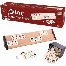Resim Star Okey Takımı Lüks Plastik Koyu Bej 1010983 