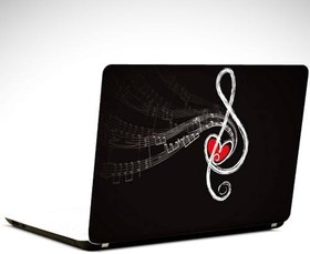 Resim Kalp ve Nota Laptop Sticker 12 İnch (29X24CM) 