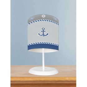 Resim Mekta Home Bebek ve Çocuk Odası Mavi Çapa Desenli Abajur 