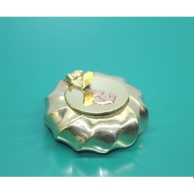 Resim Büro Ev Ofis Dekoru İçin 6cm Çapalı Kapaklı Pirinç Kül Tablası Küllük 