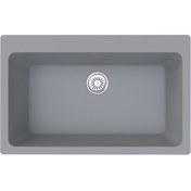 Resim Gradde Gri Tezgah Üstü.Tezgaha Sıfır Granıt Eviye 51 x 71CM Gr82 