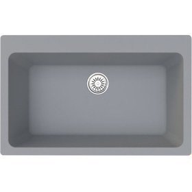 Resim Gradde Gri Tezgah Üstü.Tezgaha Sıfır Granıt Eviye 51 x 71CM Gr82 