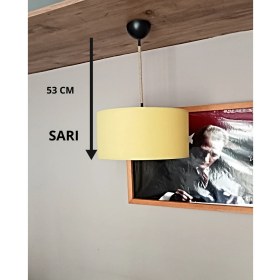 Resim Avize- Sarı-Jüt Örgü Kablo-Genç&çocuk&oturma Odası-Salon 