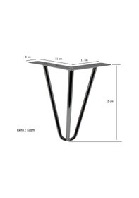 Resim Çubuk Ayak Metal 15 Cm Krom Mobilya Koltuk Ayağı Krom 