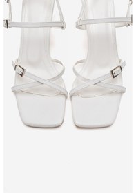 Resim Luvishoes Nebel Beyaz Cilt Kadın Topuklu Ayakkabı Beyaz 