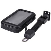 Resim Modern Tekno Motosiklet Bisiklet Telefon Tutucu Suya Dayanıklı Xlarge Ayna Bağlantılı Siyah 
