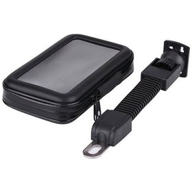 Resim Modern Tekno Motosiklet Bisiklet Telefon Tutucu Suya Dayanıklı Xlarge Ayna Bağlantılı Siyah 