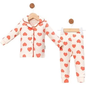 Resim Celira Bbc Yavruağzı Lüks Çıtçıtlı Kız Bebe Pijama Takımı Yavruağzı 