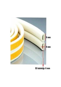 Resim Premium Kapı Pencere Soğuk Toz Geçirmez İzolasyon Fitili Kendinden Yapışkanlı Isı Yalıtım 2x5 10 Mt 10 Metre 