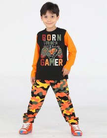 Resim Casabony Gamer Erkek Çocuk Kamuflaj Pantolon + T-shirt Takım-renkli Çok Renkli 