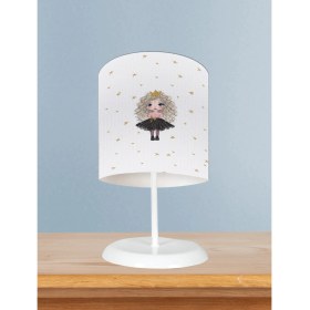 Resim Mekta Home Bebek ve Çocuk Odası Yıldızlı ve Kıvırcık Saçlı Prenses Desenli Abajur 