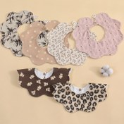 Resim 4 Katmanlı Bebek Önlüğü Şeffaf Kubbe Kapak Tasarımı - Yenidoğan Beslenme Gereçleri, Hava Geçirgen 4 Katman Filtre ve Osuruk İşlevi, Çok Renkli Seçenek (Pembe, Mavi, Kahverengi, Siyah, Beyaz, Bej) - Emzirme & Sert Mama için Uygundur, Kolay Temizlenebilir Salya Önlükleri, Çiçek Desen Kenarlık ve Merkezi Açık Alan Rahat Kalın Ergonomik Kullanım, yeni doğan aksesuarları ile birlikte 