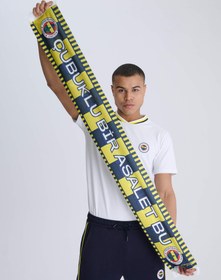 Resim Fenerbahçe Sarı Lacivert Çubuklu Unisex Şal - Sarı / Standart 