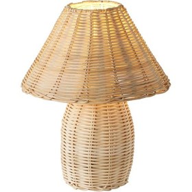 Resim Sollın Rattan Hasır Abajur Masa Lambası Hasır 