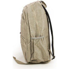Resim İmaks 571 Krinkıl / Klinkır Su Geçirmez Hafif Çok Gözlü Spor, Seyahat, Okul, Laptop Sırt Çantası Bej 1g Bej 