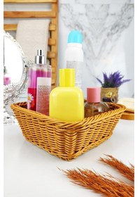 Resim Digithome Rattan Banyo Ve Makyaj Organizer Sepeti Kare Düzenleyici 19 Cm Kahverengi - Yk1448 - Hyt Kahverengi 